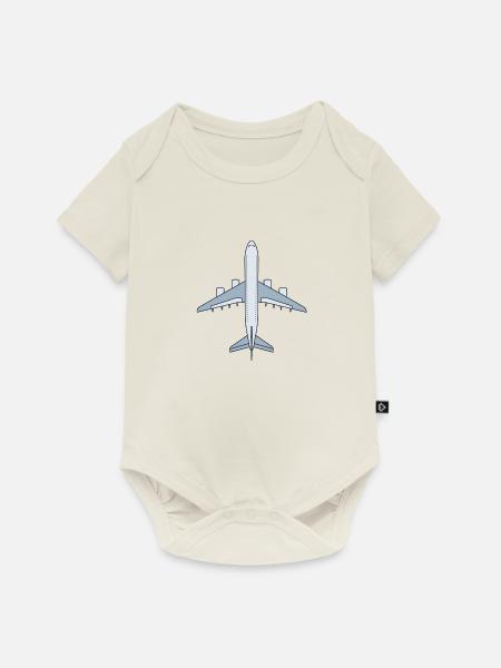 Flugzeug - Baby Premium Kurzarmbody - Naturweiß