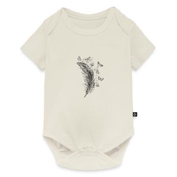 Vintage feather butterflies - Baby Premium short-sleeve bodysuit - off white - Front