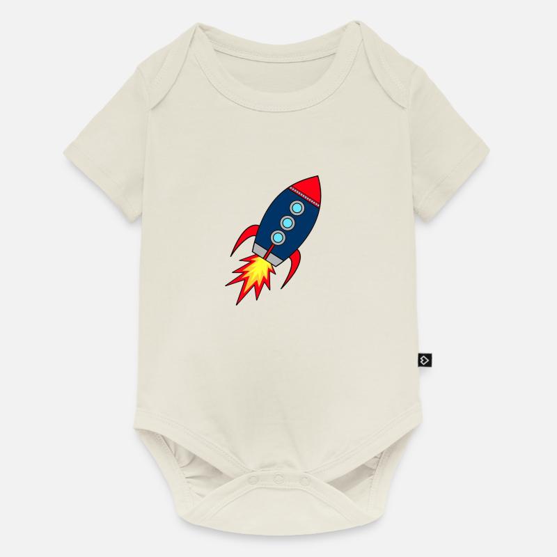 Rocket * Rakete startet - Baby Premium Kurzarmbody - Naturweiß