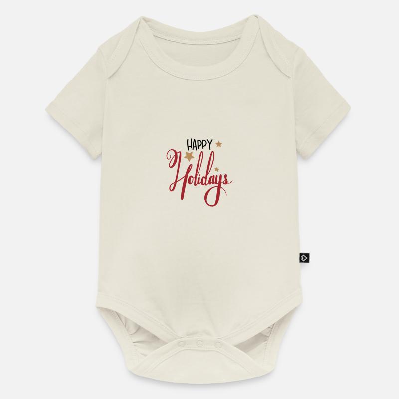 Happy Holidays - Body à manches courtes Premium Bébé - blanc cassé