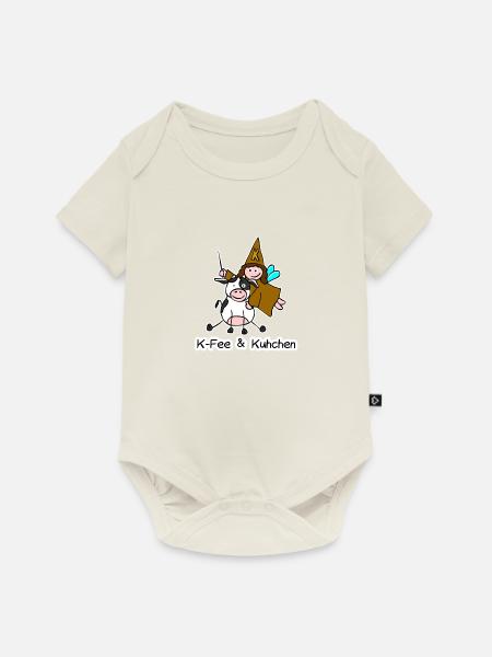 K-Fee& Kuhchen - Baby Premium Kurzarmbody - Naturweiß