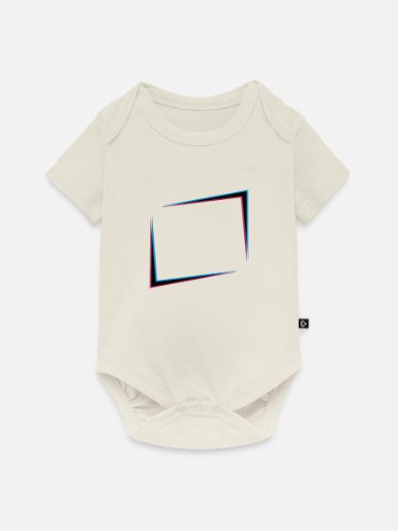 3D Effekt Rahmen - Baby Premium Kurzarmbody - Naturweiß