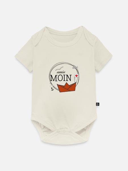 Moin Moin - Baby Premium Kurzarmbody - Naturweiß