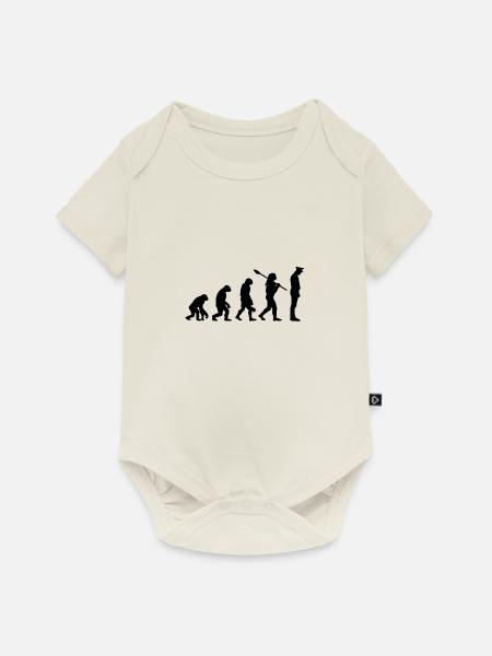 Polizist der Evolution Polizist - Baby Premium Kurzarmbody - Naturweiß