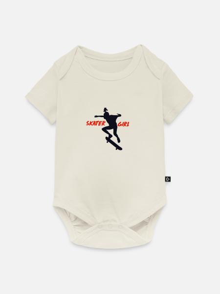 Skatermädchen - Baby Premium Kurzarmbody - Naturweiß