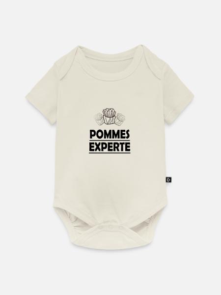 Pommes Experte - Baby Premium Kurzarmbody - Naturweiß