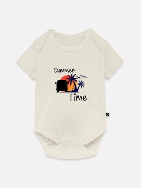 Sommerzeit - Baby Premium Kurzarmbody - Naturweiß