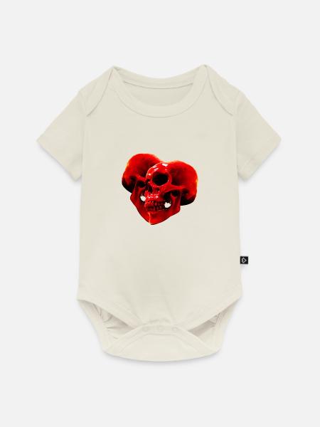 Skull heart 1 - Baby Premium Kurzarmbody - Naturweiß