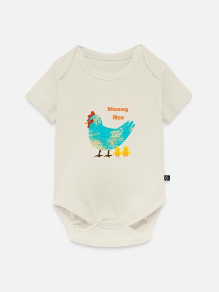 MAMA HEN - Baby Premium Kurzarmbody - Naturweiß