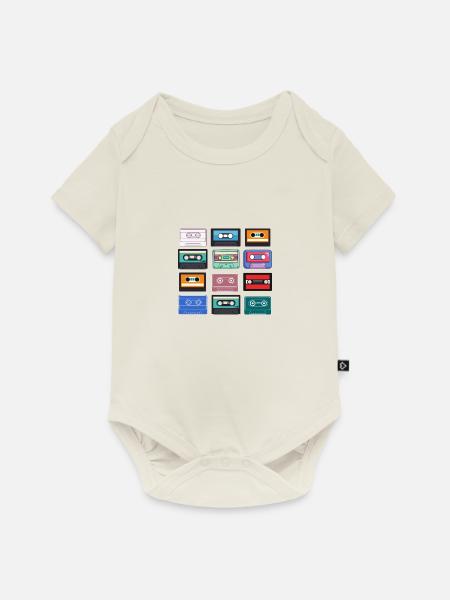 Kassetten - Baby Premium Kurzarmbody - Naturweiß