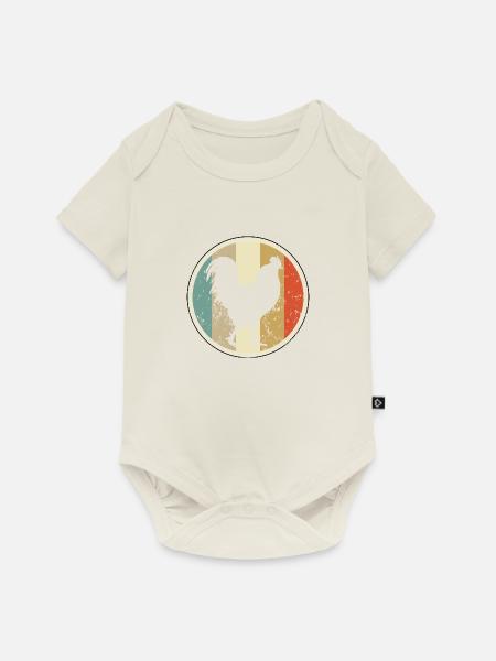 Hahn Gockel Geflügel - Baby Premium Kurzarmbody - Naturweiß
