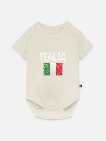 italia - Baby Premium Kurzarmbody - Naturweiß