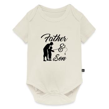 Le père et le fils pêcher pêche pêcher pêcher pêche cadeau pêche - Body à manches courtes Premium Bébé - blanc cassé - Devant
