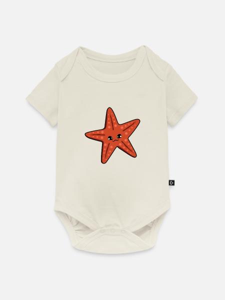 Seestern - Baby Premium Kurzarmbody - Naturweiß