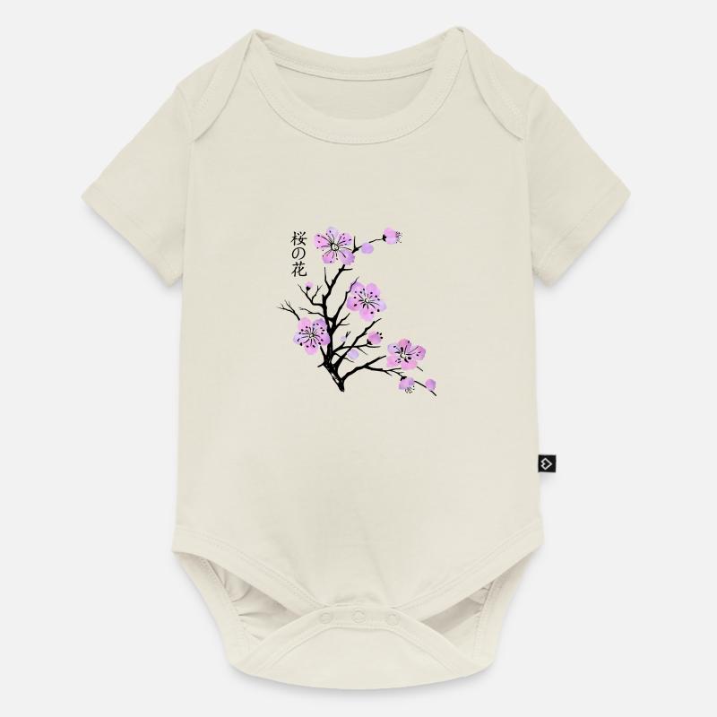 Fleurs de cerisier - Body à manches courtes Premium Bébé - blanc cassé