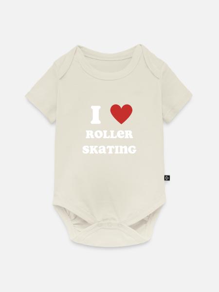 Ich liebe Rollschuhlaufen - Baby Premium Kurzarmbody - Naturweiß