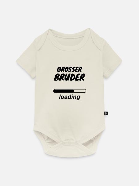 Große Bruder loading - Baby Premium Kurzarmbody - Naturweiß