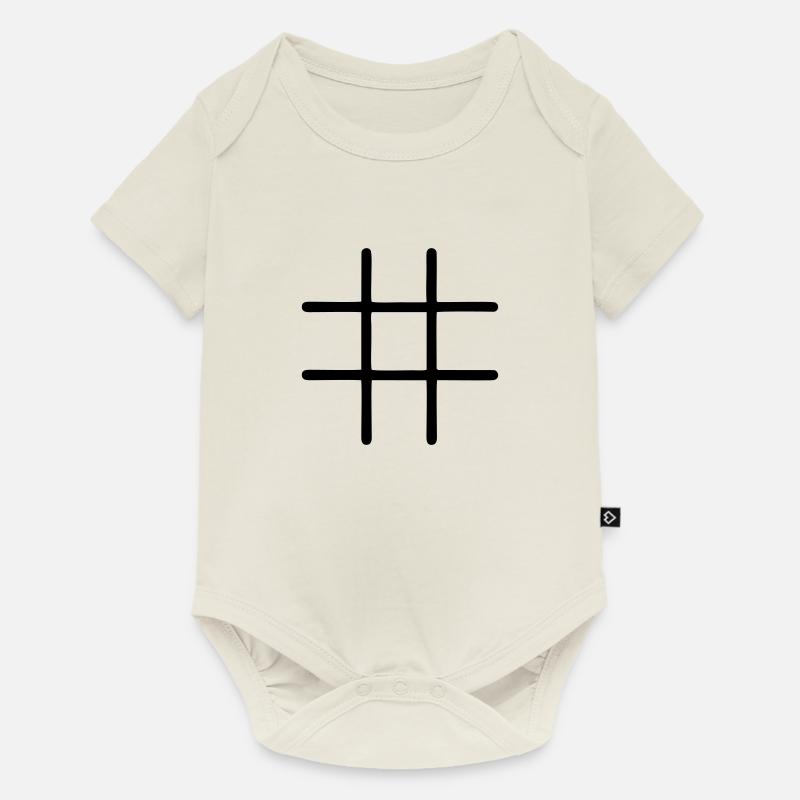 Conception de Tik Tak Toe - Body à manches courtes Premium Bébé - blanc cassé
