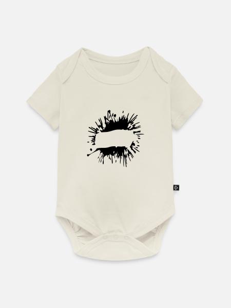 Text einfügen Klecks - Baby Premium Kurzarmbody - Naturweiß