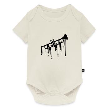 Trompette Graffiti Drop - Body à manches courtes Premium Bébé - blanc cassé - Devant