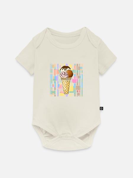 Eis - Baby Premium Kurzarmbody - Naturweiß
