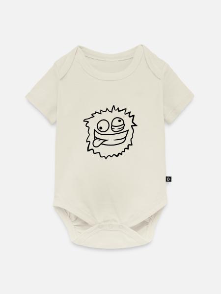 Gesicht Haariges Monster - Baby Premium Kurzarmbody - Naturweiß