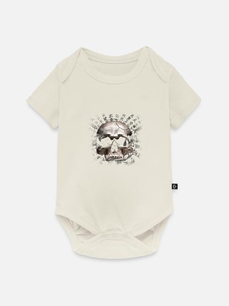 Kanji-Schädel - Baby Premium Kurzarmbody - Naturweiß