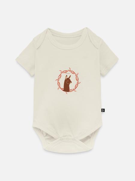 Lama - Baby Premium Kurzarmbody - Naturweiß
