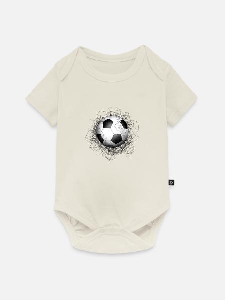 Fußball - Baby Premium Kurzarmbody - Naturweiß