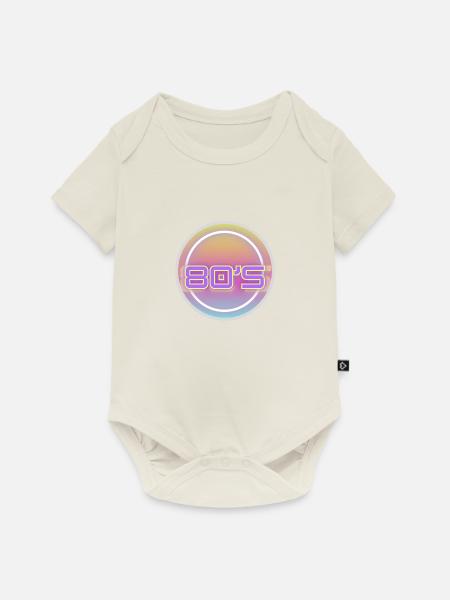 80s - Baby Premium Kurzarmbody - Naturweiß
