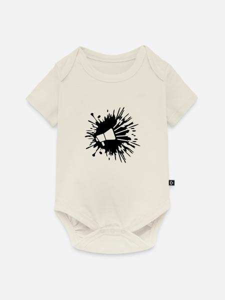Tropfen Farbklecks Megafon Symbol - Baby Premium Kurzarmbody - Naturweiß