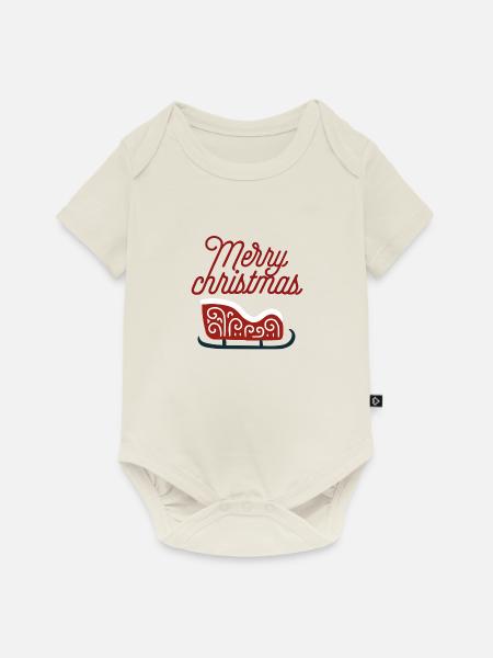 Merry christmas - Baby Premium Kurzarmbody - Naturweiß