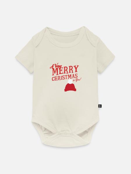 Merry christmas - Baby Premium Kurzarmbody - Naturweiß
