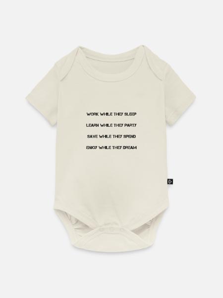 Arbeite, während sie schlafen! - Baby Premium Kurzarmbody - Naturweiß