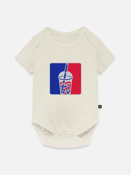 Rot Blau Bubble Tea - Baby Premium Kurzarmbody - Naturweiß