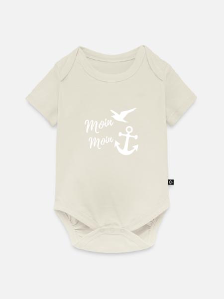 Moin moin - Baby Premium Kurzarmbody - Naturweiß