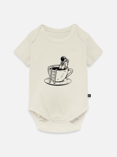 Kaffee-Kosmos - Baby Premium Kurzarmbody - Naturweiß