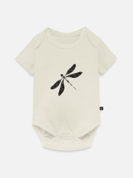 Libelle - Baby Premium Kurzarmbody - Naturweiß