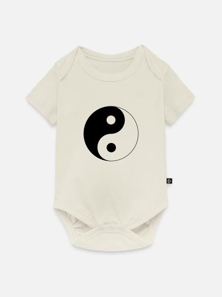 Yin Yang Design - Baby Premium Kurzarmbody - Naturweiß