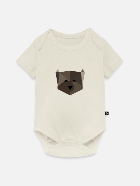 Bär geometrisch - Baby Premium Kurzarmbody - Naturweiß