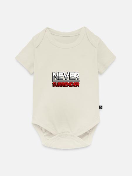 NEVER SURRENDER (Rot) - Gaming - Baby Premium Kurzarmbody - Naturweiß