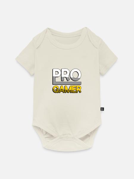PRO GAMER (Gelb) - Gaming - Baby Premium Kurzarmbody - Naturweiß