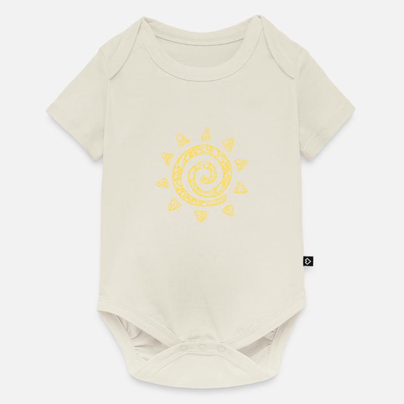 soleil jaune - Body à manches courtes Premium Bébé - blanc cassé