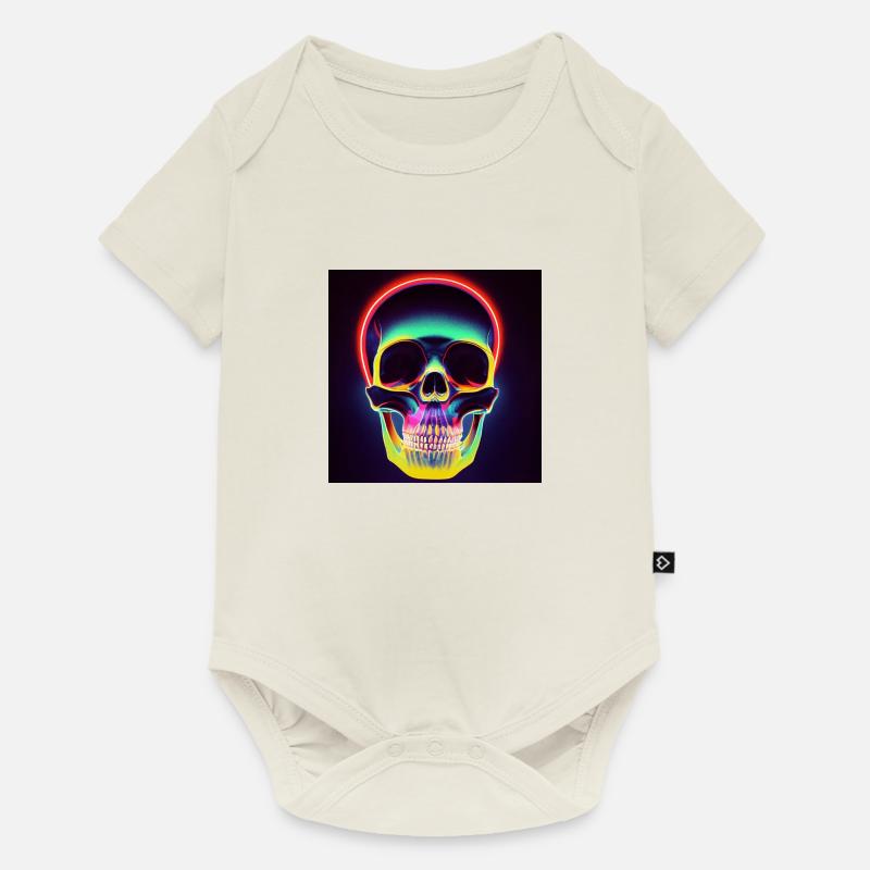 Crâne disco - Body à manches courtes Premium Bébé - blanc cassé