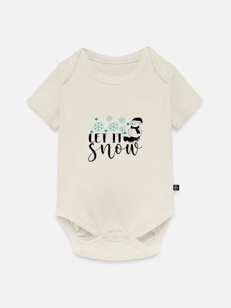 Let It Snow - Baby Premium Kurzarmbody - Naturweiß