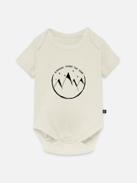 SLEEPING UNDER THE STARS - Baby Premium Kurzarmbody - Naturweiß
