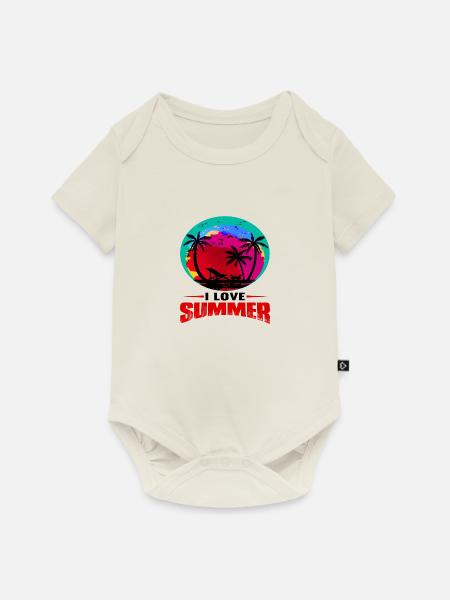 I love Summer - Baby Premium Kurzarmbody - Naturweiß