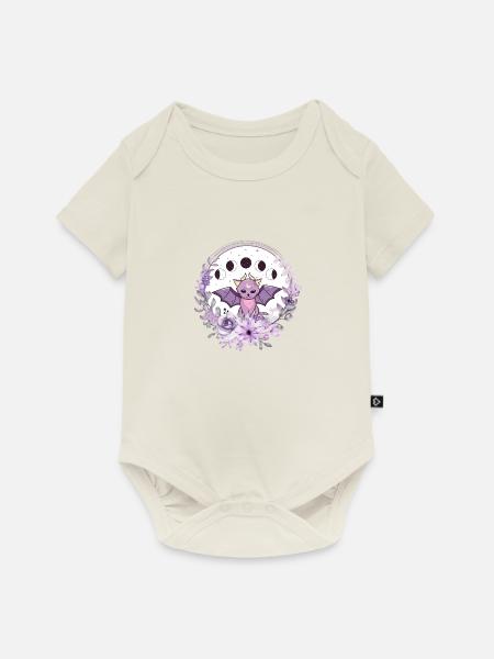 Mond-Catbat - Baby Premium Kurzarmbody - Naturweiß