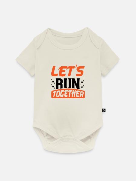 Let´s Run Together - Baby Premium Kurzarmbody - Naturweiß