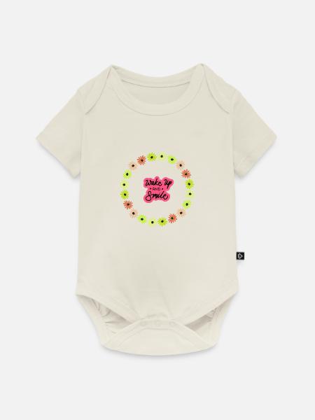 Wake up - Baby Premium Kurzarmbody - Naturweiß